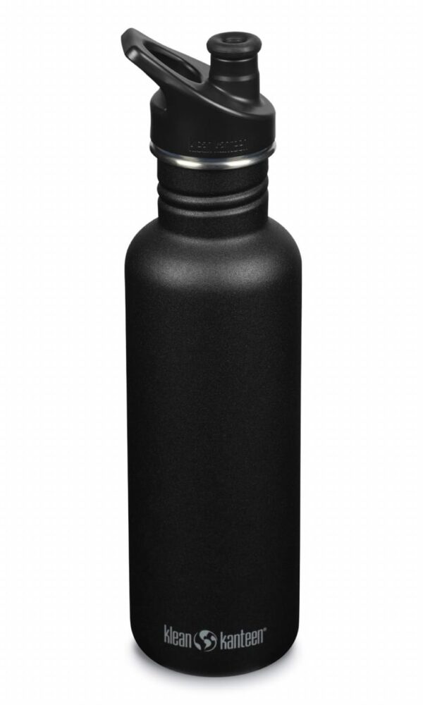 Klean Kanteen Classic Drinkfles met sportdop 800 ml Zwart